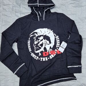 Black Diesel lightweight cotton hoodie